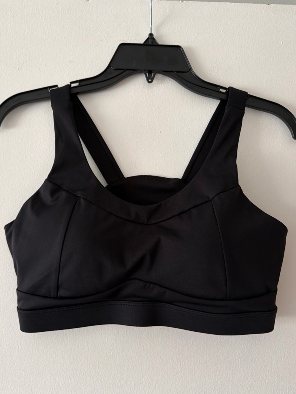 RUNNING GIRL Black High Impact Sports Bra Size Large Cross Back Cutout